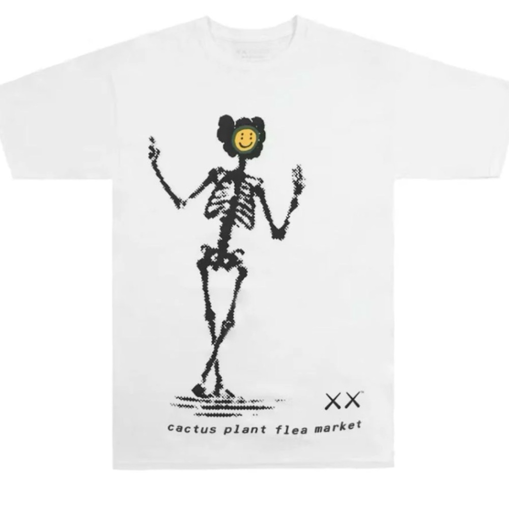 KAWS x Cactus Plant Flea Market Skeleton Tee | CPFM | White | Size XL & L | NWT